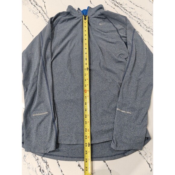 Nike Running 1/2 Zip Shirt Men's M Long Sleeve Dri-Fit Blue Heather Soft Stretch - Picture 4 of 10